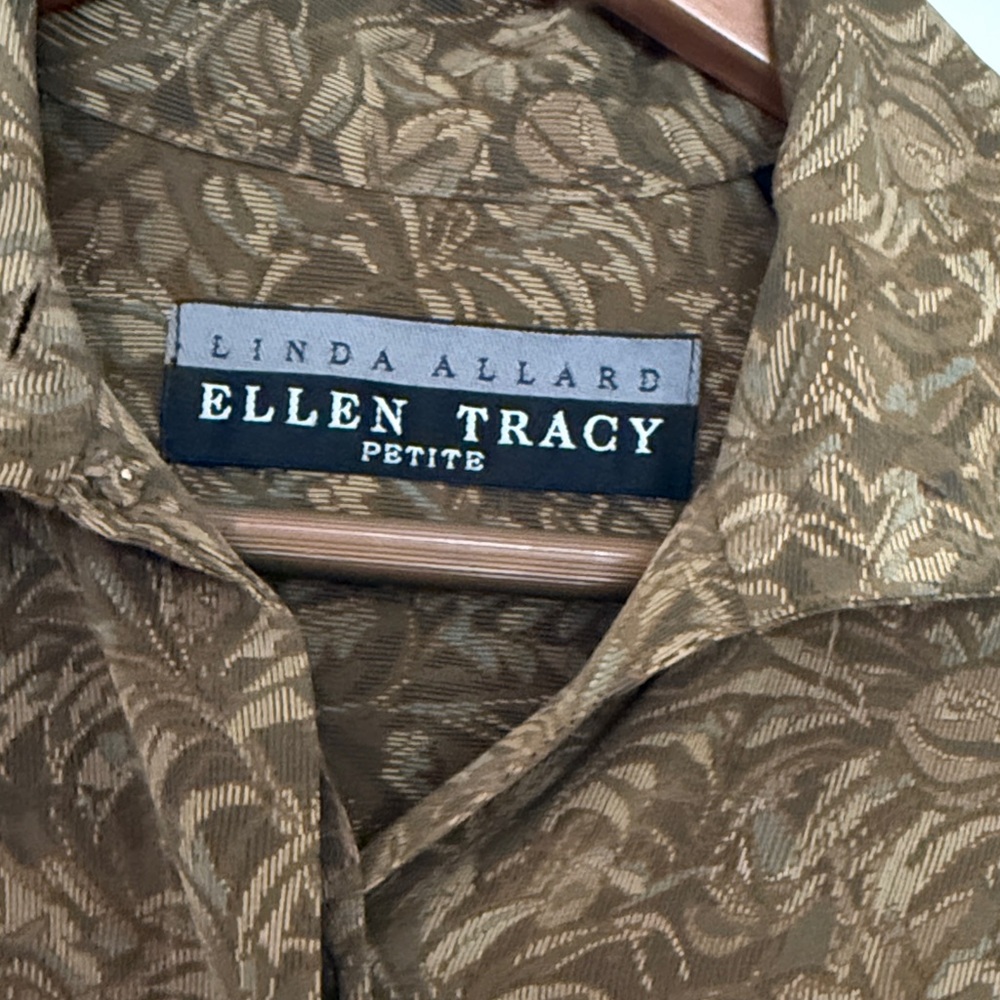 Ellen Tracy Brown Patterned Blouse - image 2